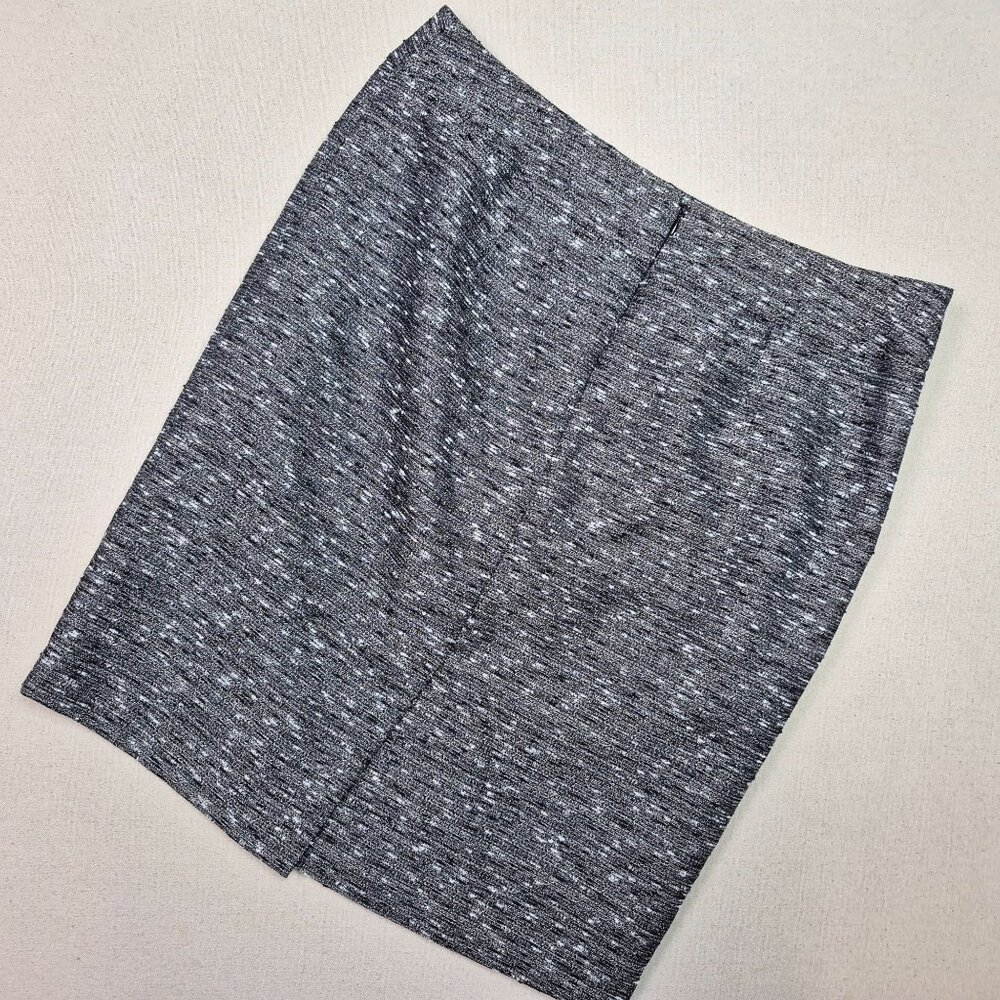 9 & Co Gray Static Pattern Pencil Zip Mini Skirt Sz 10 Corpcore EXCELLENT!!! - Picture 2 of 5